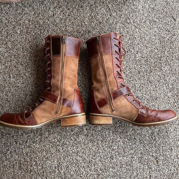 Timberland Earthkeeper Bethel Mid lace Boots size 9 Brown Distressed Leather - Picture 4 of 12